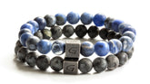 Kralen armbanden set | Frosted blue