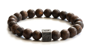 Kralen armband natuursteen | Frosted bronzite