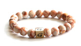 Kralen armband natuursteen | Frosted red web