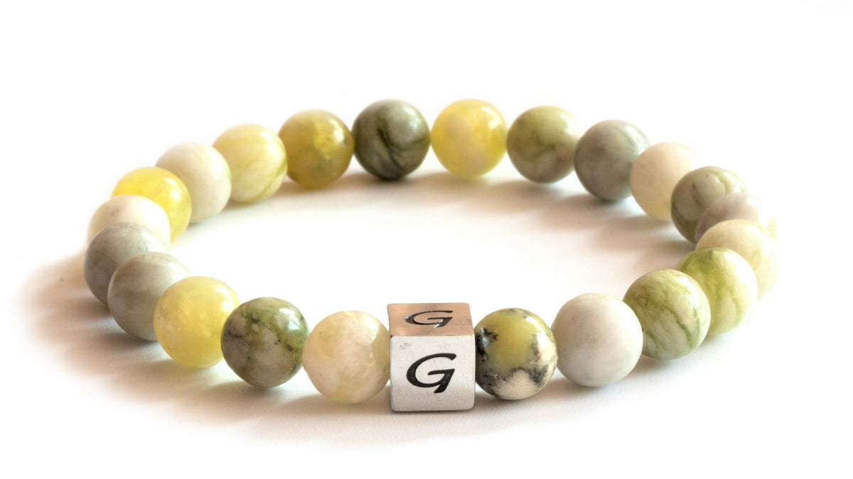 Kralen armband natuursteen | Yellow green jades