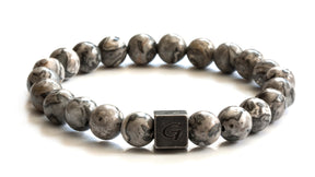 Kralen armband natuursteen | Grey jaspers