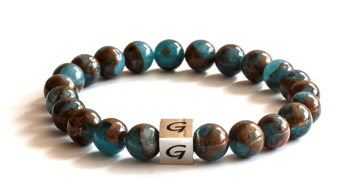 Kralen armband natuursteen | Lake blue