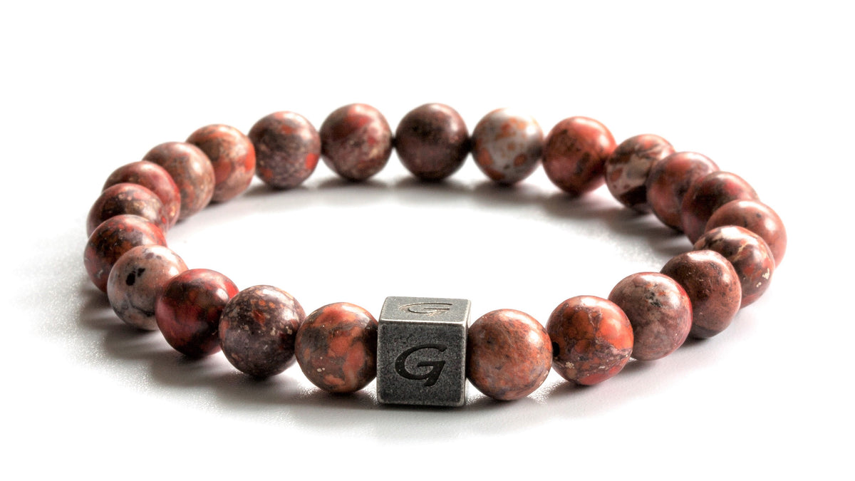 Kralen armband natuursteen | Red sediment