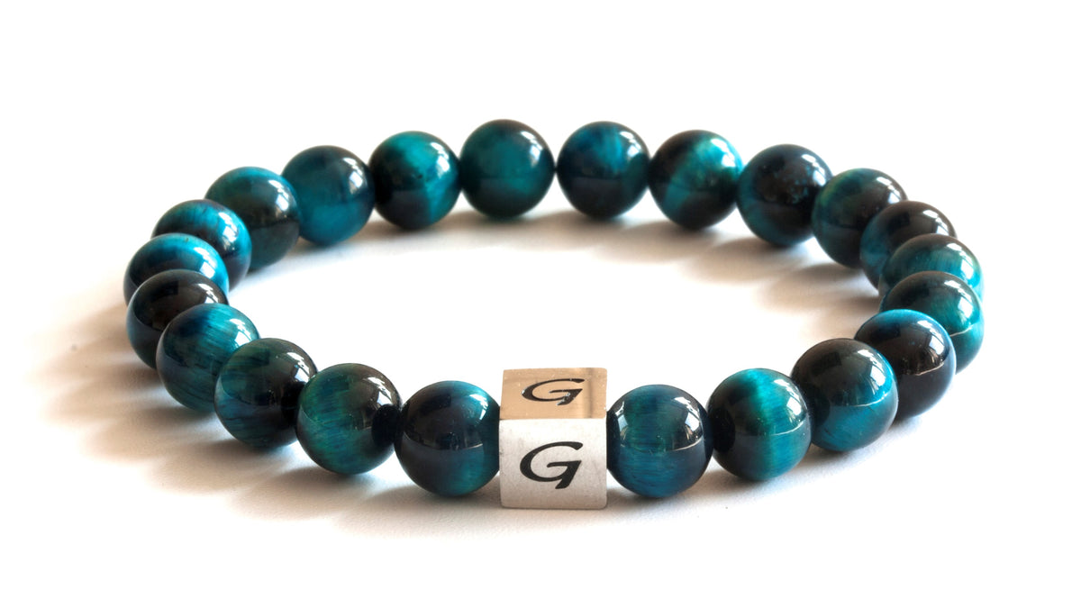 Kralen armband natuursteen | Royal blue tiger eye