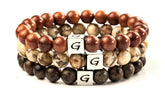 Kralen armbanden set | Coffee