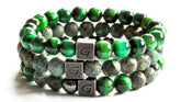 Kralen armbanden set | triple green