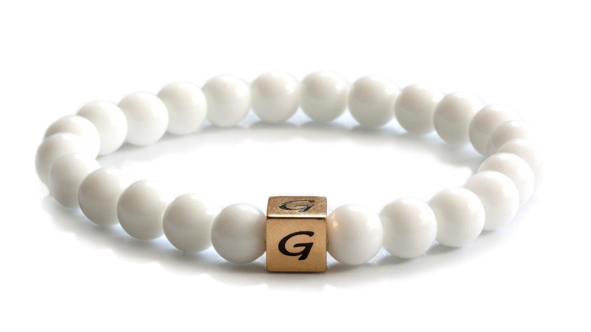Kralen armband natuursteen | White
