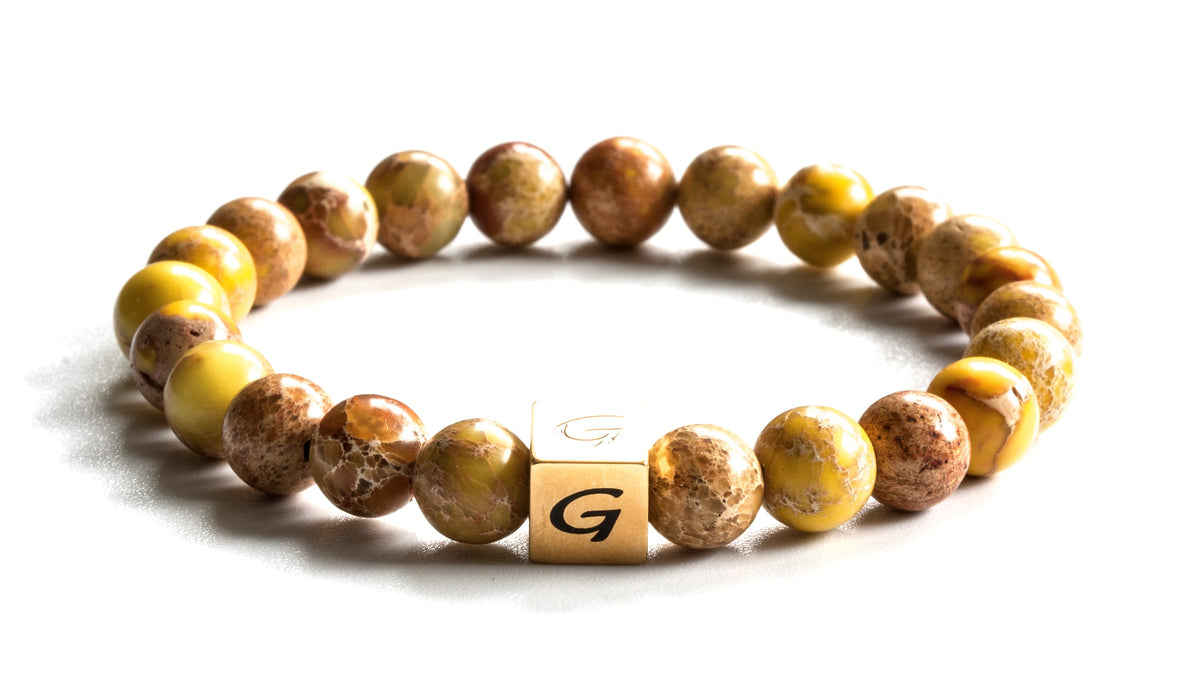 Kralen armband natuursteen | Yellow sediment